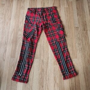 Tiger plaid zipper pants